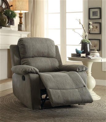 Bina Recliner in Gray Polished Microfiber Finish by Acme - 59528