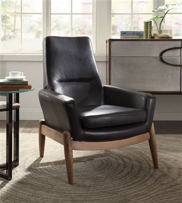 Dolphin Accent Chair in Black Top Grain Leather Finish by Acme - 59533