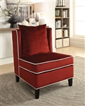 Ozella Accent Chair in Red Velvet Finish by Acme - 59572