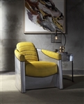 Brancaster Accent Chair in Yellow Top Grain Leather & Aluminum Finish by Acme - 59624