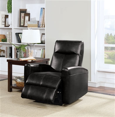 Blane Power Motion Recliner in Black Top Grain Leather Match Finish by Acme - 59686