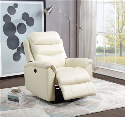 Ava Power Motion Recliner in Beige Top Grain Leather Match Finish by Acme - 59692