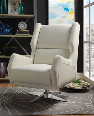 Eudora II Accent Chair in White Leather-Gel Finish by Acme - 59735