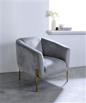Carlson Accent Chair in Gray Velvet & Gold Finish by Acme - 59790