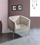 Carlson Accent Chair in Beige Velvet & Chrome Finish by Acme - 59792
