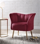 Reese Accent Chair in Burgundy Velvet & Gold Finish by Acme - 59795