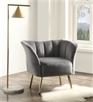 Reese Accent Chair in Gray Velvet & Gold Finish by Acme - 59797