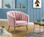 Colla Accent Chair in Pink Velvet & Gold Finish by Acme - 59814