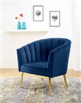 Colla Accent Chair in Blue Velvet & Gold Finish by Acme - 59815