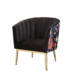 Colla Accent Chair in Black Velvet & Gold Finish by Acme - 59816