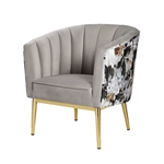 Colla Accent Chair in Gray Velvet & Gold Finish by Acme - 59817