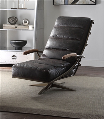 Ekin Accent Chair in Morocco Top Grain Leather Finish by Acme - 59834