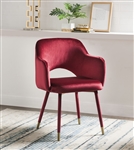 Applewood Accent Chair in Bordeaux-Red Velvet & Gold Finish by Acme - 59850