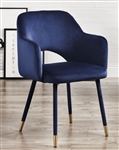 Applewood Accent Chair in Ocean Blue Velvet & Gold Finish by Acme - 59852