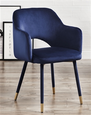 Applewood Accent Chair in Ocean Blue Velvet & Gold Finish by Acme - 59852