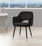 Applewood Accent Chair in Black Velvet & Gold Finish by Acme - 59854
