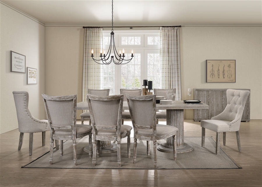 Gabrian 7 Piece Dining Room Set In, Crystal Dining Table And Chairs