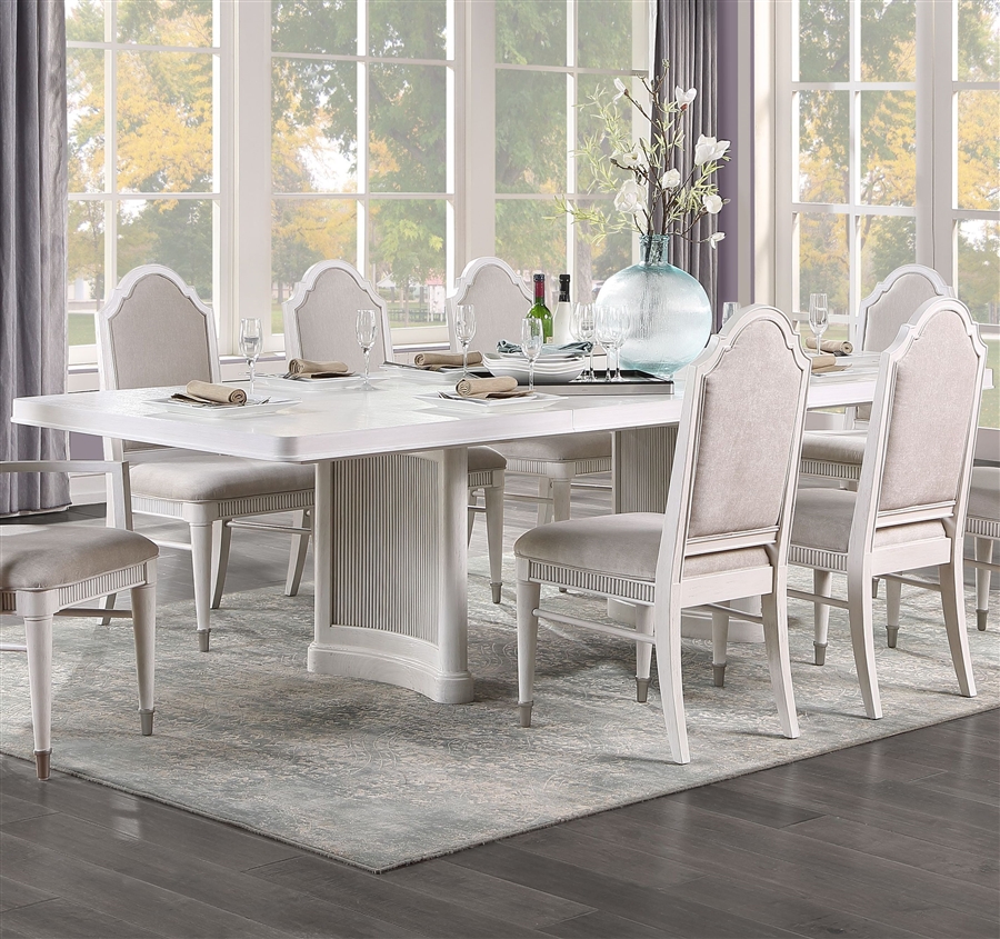 Celestia 7 Piece Dining Room Set In, Off White Living Room Table Set