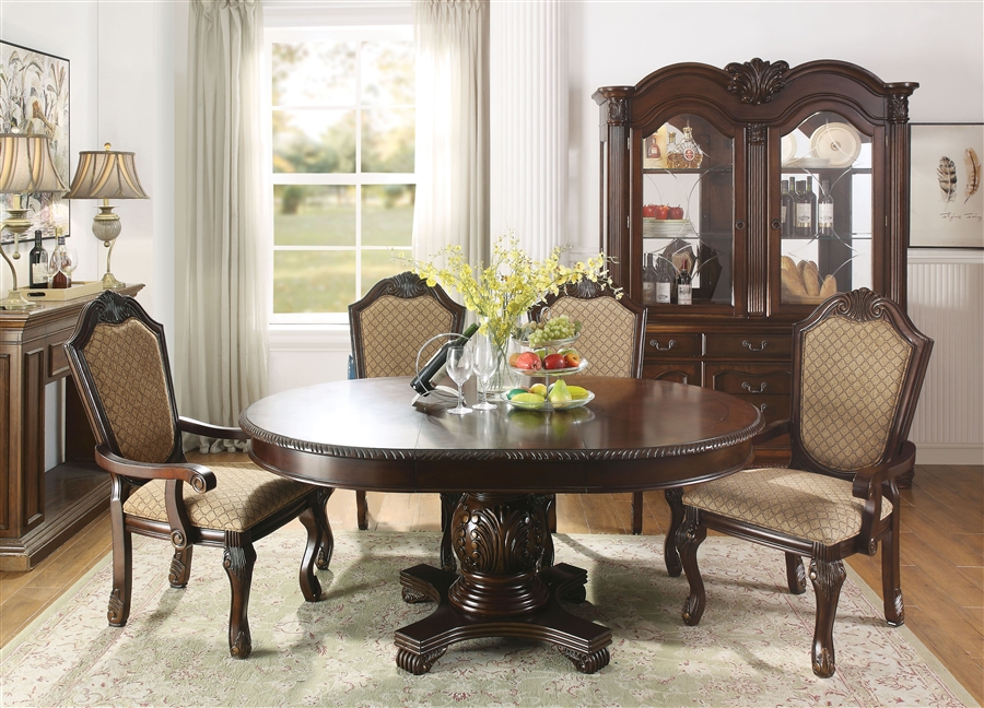 Cau De Ville 5 Piece Round Table, Dining Room Table With Matching Buffet