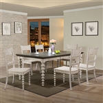 Coyana 7 Piece Dining Room Set in Antique White & Gray Finish by Acme - 66110
