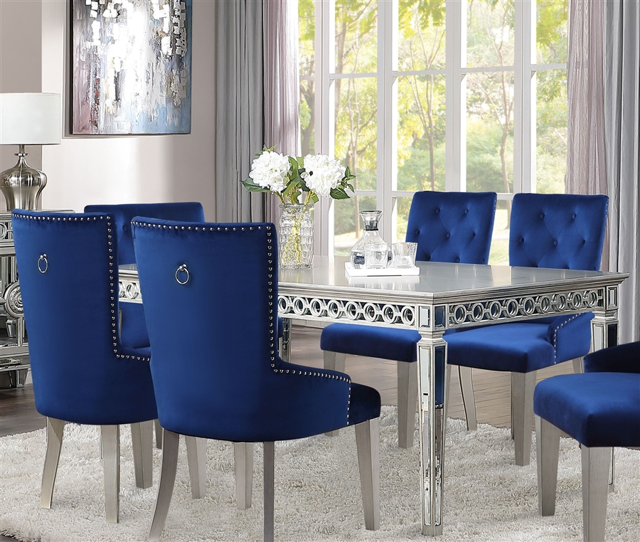 Varian 7 Piece Dining Room Set In, Blue Dining Room Set