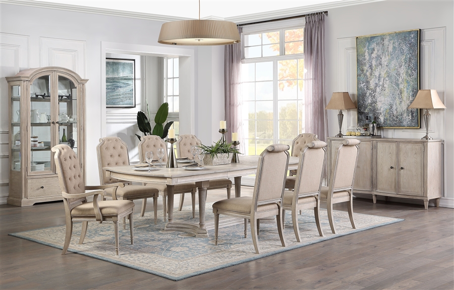 Wynsor 7 Piece Dining Room Set In, Champagne Dining Room Chairs