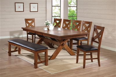 Apollo 7 Piece Dining Room Set in Walnut Finish by Acme - 70000