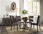 Carmelina 5 Piece Round Table Dining Room Set in Weathered Gray Oak Finish by Acme - 70245