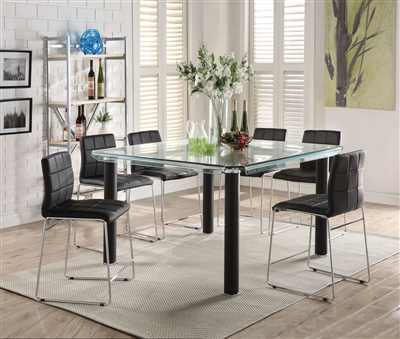 Gordie 7 Piece Counter Height Dining Set in Black Finish by Acme - 70255-70259
