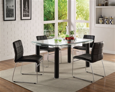 Gordie 5 Piece Dining Room Set in Black Finish by Acme - 70265-70268