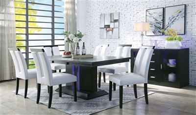 Bernice 7 Piece Dining Room Set in Black Finish by Acme - 70650