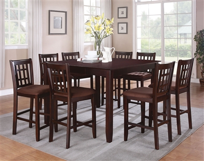Adalia 7 Piece Counter Height Dining Set in Walnut Finish by Acme - 70680