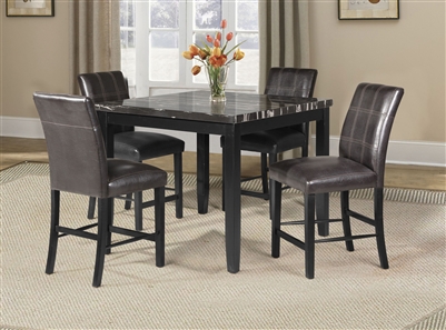 Blythe 5 Piece Counter Height Dining Set in Black Finish by Acme - 71070