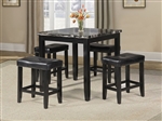 Blythe 5 Piece Counter Height Dining Set in Black Finish by Acme - 71095