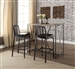 3 Piece Jodie Bar Table Set in Rustic Oak & Antique Black Finish by Acme - 71990