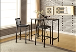 3 Piece Caitlin Bar Table Set in Rustic Oak & Black Finish by Acme - 72030
