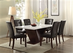 Forbes 7 Piece Dining Room Set in White Marble & Walnut Finish by Acme - 72120-07054