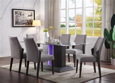 Belay 7 Piece Dining Room Set in Gray Oak & Glass Top Finish by Acme - 72290