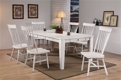 Adriel 7 Piece Dining Room Set in Antique White Finish by Acme - 72410