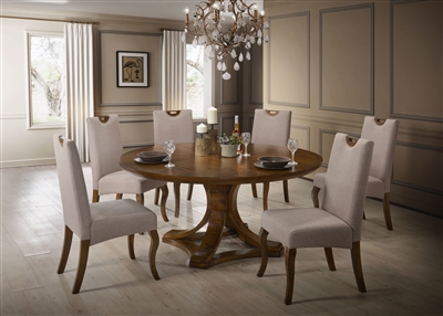 Davina 5 Piece Round Table Dining Room Set in Oak Finish by Acme - 72555