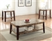 Dacia 3 Piece Occasional Table Set in Faux Marble & Brown Finish by Acme - 82125-S