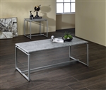 Jurgen 3 Piece Occasional Table Set in Faux Concrete & Silver Finish by Acme - 83235-S