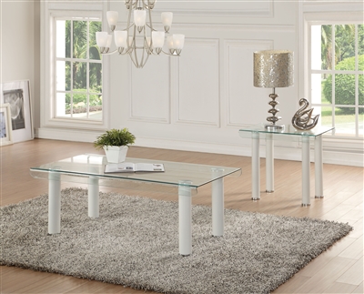 Gordie 3 Piece Occasional Table Set in White Finish by Acme - 83680-S