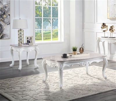 Ciddrenar 3 Piece Occasional Table Set in White Finish by Acme - 84310-S