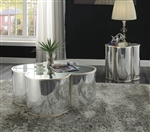 Clover 3 Piece Occasional Table Set in Silver & Champagne Finish by Acme - 85395-S
