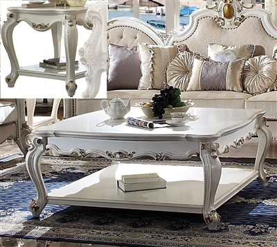 Picardy 3 Piece Occasional Table Set in Antique Pearl Finish by Acme - 85460-S