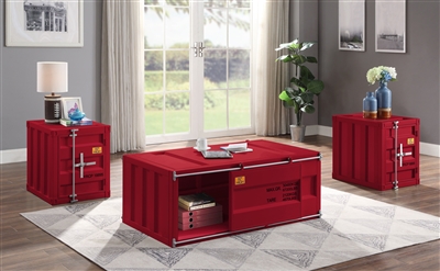 Cargo 3 Piece Occasional Table Set in Red Finish by Acme - 87895-S