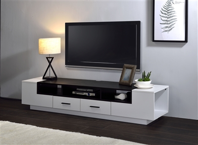 Armour 70 Inch TV Console in White & Black Finish by Acme - 91275
