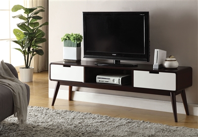 Christa 59 Inch TV Console in Espresso & White Finish by Acme - 91510