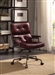 Larisa Office Chair in Vintage Merlot Top Grain Leather Finish by Acme - 92027